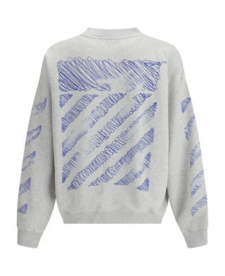 OFF WHITE SCRIBBLE DIAG SKATE CREWNECK