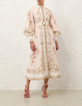 ZIMMERMANN Hypnotic Buttoned Midi Dress