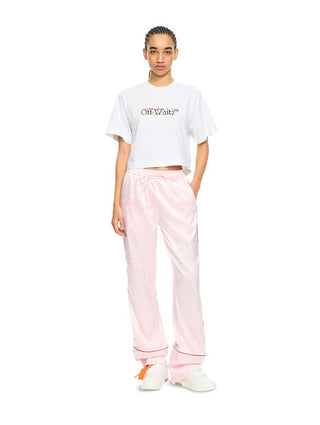 OFF WHITE Bookish Glowing Flower Crop T-shirt
