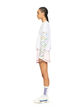 OFF WHITE Diagonal Glowing Flower Long-Sleeved T-shirt