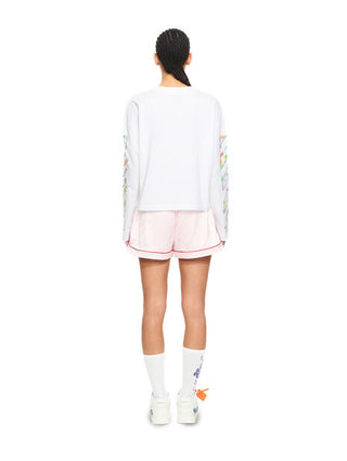 OFF WHITE Diagonal Glowing Flower Long-Sleeved T-shirt