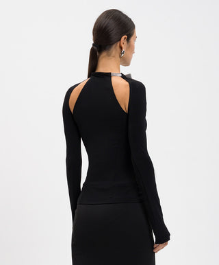 OFF WHITE SEC SKIN CRYSTAL TIE TOP