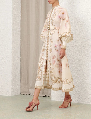 ZIMMERMANN Hypnotic Buttoned Midi Dress