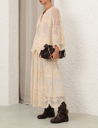 ZIMMERMANN Hypnotic Tiered Lace Blouse