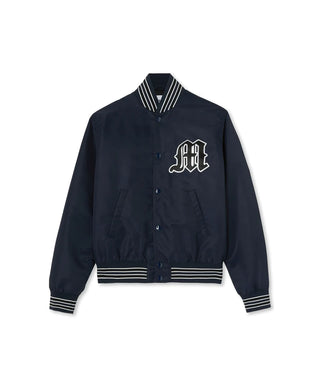 MSGM Maxi logo blue bomber jacket