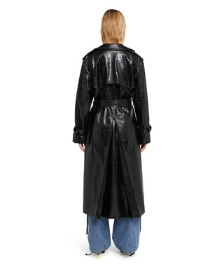 MSGM "Croco Faux Leather" fabric trench coat