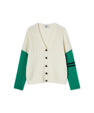 MSGM Ivory cashmere blend cardigan