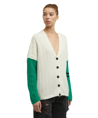 MSGM Ivory cashmere blend cardigan