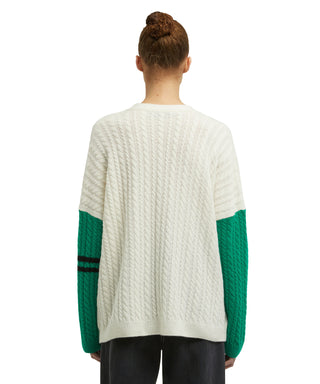 MSGM Ivory cashmere blend cardigan