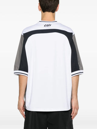 OFF WHITE logo-print V-neck T-shirt