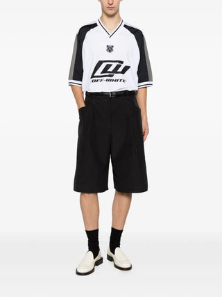 OFF WHITE logo-print V-neck T-shirt