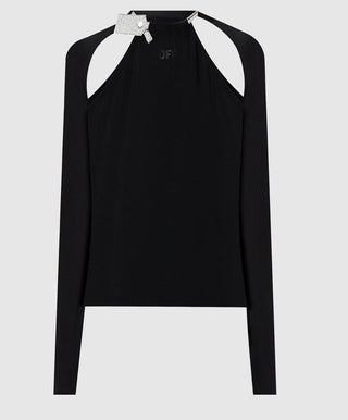 OFF WHITE SEC SKIN CRYSTAL TIE TOP