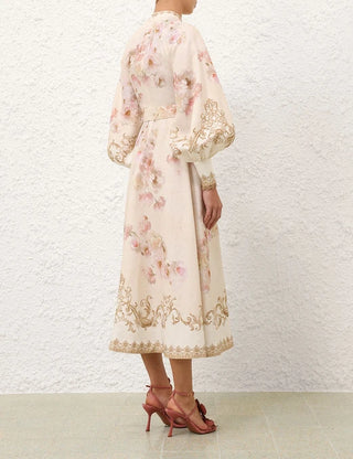 ZIMMERMANN Hypnotic Buttoned Midi Dress