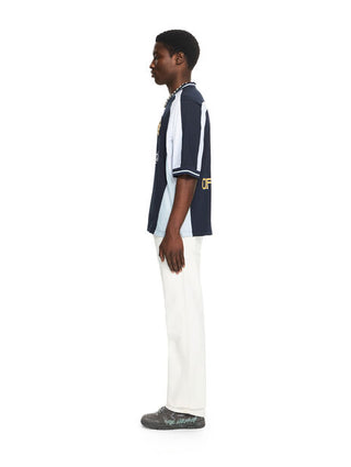 OFF WHITE logo-print mesh-panel T-shirt