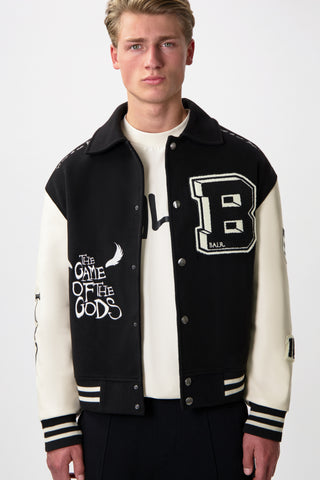 BALR Game of the Gods Graffiti Box Fit Varsity Jacket