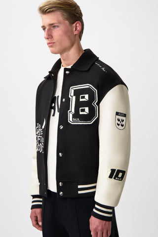 BALR Game of the Gods Graffiti Box Fit Varsity Jacket