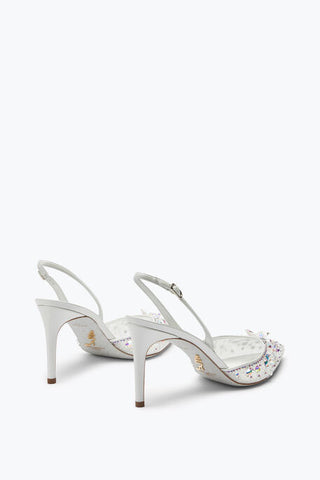 RENE CAOVILLA Cinderella White Slingback With Crystal 80