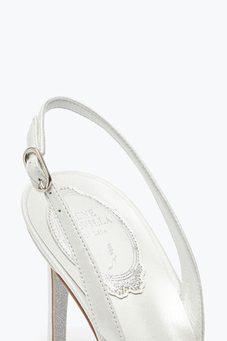RENE CAOVILLA Cinderella White Slingback With Crystal 80