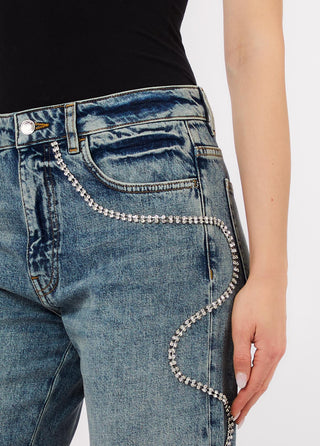 LIU JO Cropped jeans with bejewelled embellishment