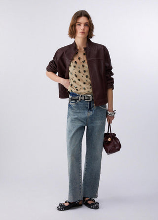 LIU JO Cropped jeans with bejewelled embellishment