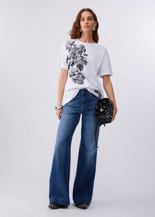 LIU JO  T-shirt with print and embroidery