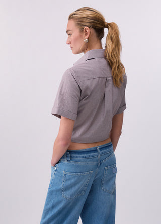 LIU JO Vichy shirt with bejewelled embellishment