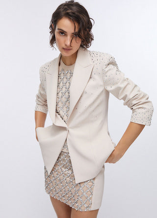 LIU JO Slim fit blazer with jewel embroidery