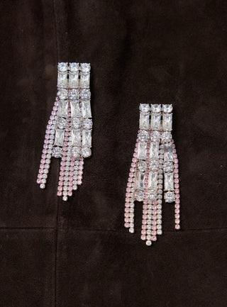 SELF PORTRAIT Crystal Pink Droplet Earrings