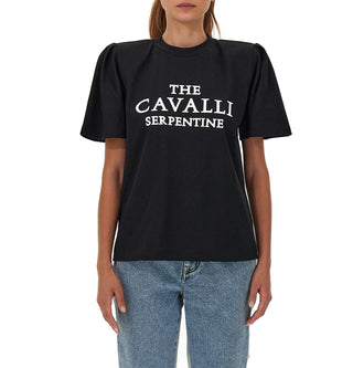 Roberto Cavalli,Ready to Wear Logo-Print Cotton T-Shirt