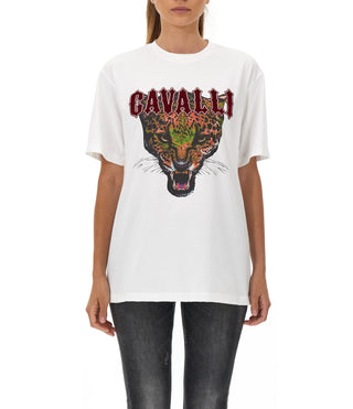 Roberto Cavalli,Ready to Wear Logo-Print Cotton T-Shirt