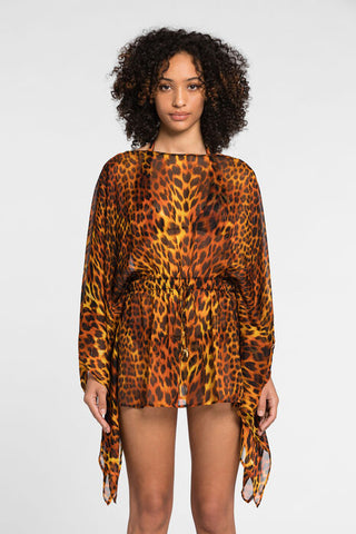 Roberto Cavalli Jaguar-Print Silk Kaftan
