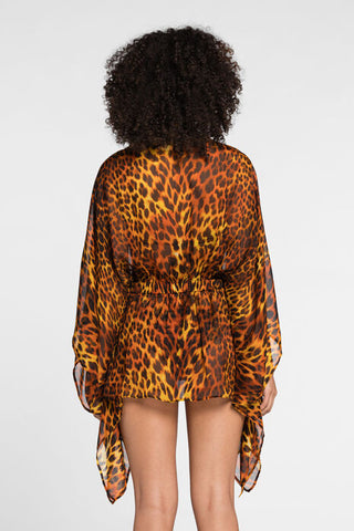 Roberto Cavalli Jaguar-Print Silk Kaftan