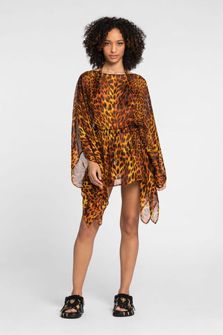 Roberto Cavalli Jaguar-Print Silk Kaftan