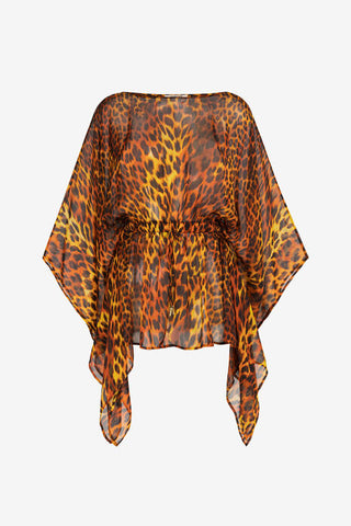 Roberto Cavalli Jaguar-Print Silk Kaftan