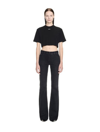 OFF WHITE OFF STAMP RIB CROPPED TEE