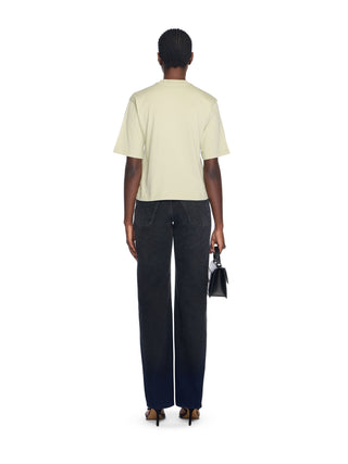 OFF WHITE Bookish Flowers Boxy Logo Tee