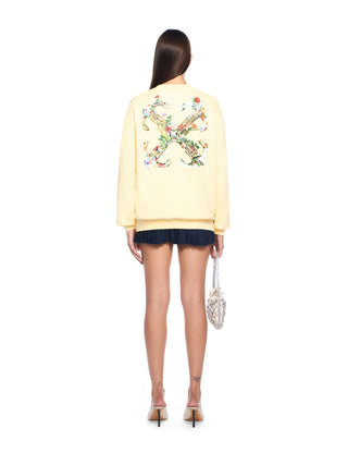 OFF WHITE Arrow Glass Flower Crewneck Logo Sweatshirt