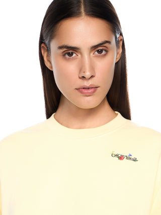 OFF WHITE Arrow Glass Flower Crewneck Logo Sweatshirt