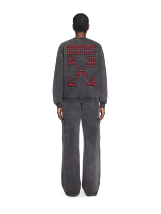 OFF WHITE Check Flan Arrow Crew Logo Sweatshirt