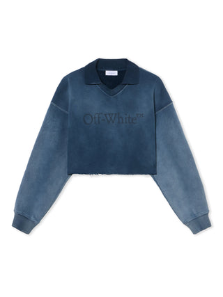 OFF WHITE Laundry Crop Polo Logo Sweatshirt