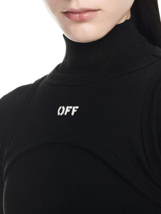 OFF WHITE OFF STAMP RIB ROUND LONG DRES