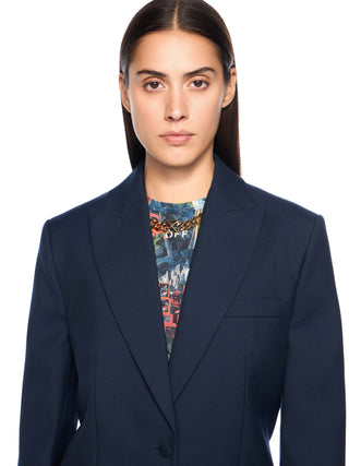 OFF WHITE Gabardine Label Tomboy Blazer