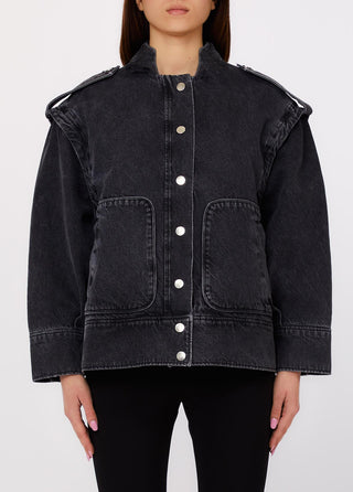 LIU JO Denim jacket with embroidery on the back