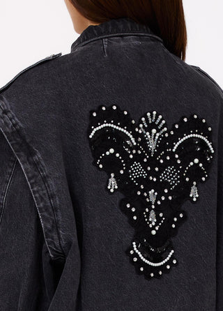 LIU JO Denim jacket with embroidery on the back