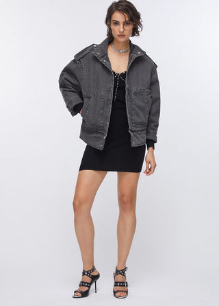 LIU JO Denim jacket with embroidery on the back