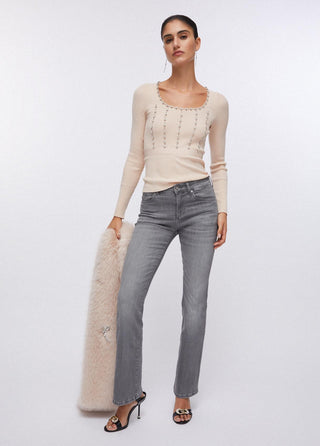 LIU JO Jumper with jewel embroidery