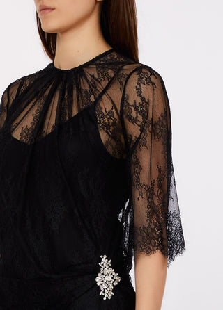 LIU JO Short Chantilly lace dress