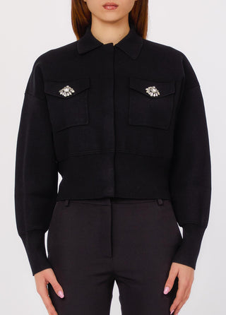 LIU JO  Knit jacket with bejewelled buttons