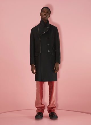 NEIL BARRETT,Ready To Wear SLIM ZIP-UP PEACOAT