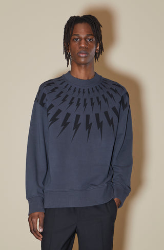 NEIL BARRETT,Ready To Wear FAIRISLE THUNDERBOLT / EASY SWEATSHIRT